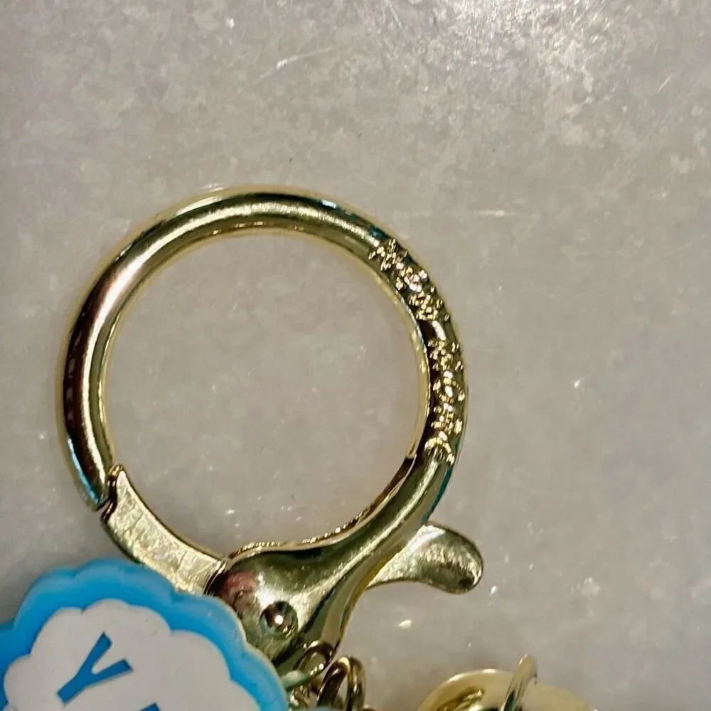 Japanese Anime Cat Give Me A Smile Camera Keychain With Floating Bubble Blue OS